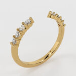 S925 Unique Yellow Gold Open Wedding Band In Sterling Silver - Image 5