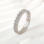 S925 Exquisite Yellow Gold Two Rows Round Cut Wedding Band In Sterling Silver - Image 5
