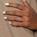 S925 Exclusive Channel Set Curved Half Wedding Band In Sterling Silver - Image 2