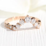S925 Unique Rose Gold V-shaped Design Wedding Band - Image 5