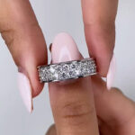 S925 Luxurious Pave Wide Wedding Band In Sterling Silver