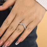 S925 Exclusive V-shaped Design Full Wedding Band - Image 3