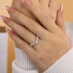 S925 Exclusive V-shaped Design Full Wedding Band - Image 2