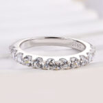 S925 Exquisite Half Round Cut Women's Wedding Band - Image 5