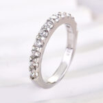S925 Exquisite Half Round Cut Women's Wedding Band - Image 4
