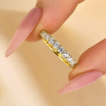 S925 Exquisite Half Round Cut Women's Wedding Band - Image 7