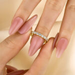 S925 Exquisite Half Round Cut Women's Wedding Band - Image 8