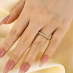 S925 Exquisite Half Round Cut Women's Wedding Band - Image 9