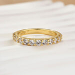 S925 Exquisite Half Round Cut Women's Wedding Band - Image 10