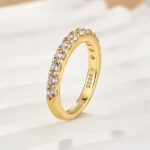 S925 Exquisite Half Round Cut Women's Wedding Band - Image 11