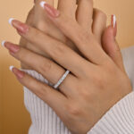 S925 Elegant Half Radiant Cut Women's Wedding Band - Image 3