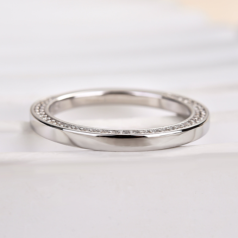 WB466PS-1 S925 Unique Wedding Band For Women - Image 1