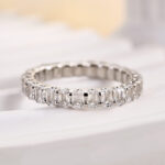 S925 Maxine Unique Emerald Cut Women's Wedding Band - Image 3