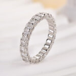 S925 Maxine Unique Emerald Cut Women's Wedding Band - Image 4