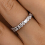 S925 Maxine Unique Emerald Cut Women's Wedding Band