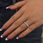 S925 Maxine Unique Emerald Cut Women's Wedding Band - Image 2