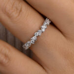 S925 Maxine Unique Half Pear & Round Cut Women's Wedding Band