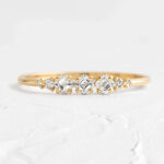 S925 Maxine Chic Yellow Gold Asscher Cut Wedding Band