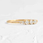 S925 Maxine Chic Yellow Gold Asscher Cut Wedding Band - Image 5