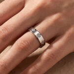 S925 Maxine Noble Moissanite Wide Wedding Band With Flower Design For Women - Image 6