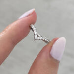 S925 Maxine Enchanting V-shaped Design Full Wedding Band - Image 4
