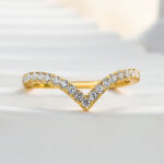 S925 Maxine Enchanting V-shaped Design Full Wedding Band