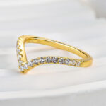 S925 Maxine Enchanting V-shaped Design Full Wedding Band - Image 3