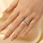 S925 7.5Ct Cushion Cut Eternity Wedding Band In Sterling Silver - Image 2