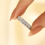 S925 7.5Ct Cushion Cut Eternity Wedding Band In Sterling Silver