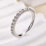 S925 Maxine Round Cut Half Eternity Women's Wedding Band - Image 5
