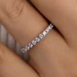 S925 Maxine Round Cut Half Eternity Women's Wedding Band - Image 2