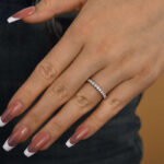 S925 Maxine Round Cut Half Eternity Women's Wedding Band - Image 4