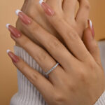 S925 Maxine Round Cut Half Eternity Women's Wedding Band - Image 3