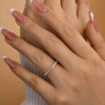 S925 Maxine Round Cut Half Eternity Women's Wedding Band - Image 7
