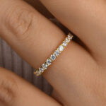 S925 Maxine Round Cut Half Eternity Women's Wedding Band - Image 8
