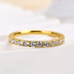 S925 Maxine Round Cut Half Eternity Women's Wedding Band - Image 6