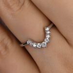 S925 Maxine Unique Round Cut Women's Wedding Band