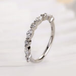 S925 Maxine Elegant Marquise Cut & Round Cut Simulated Diamond Wedding Band - Image 11