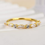 S925 Maxine Elegant Marquise Cut & Round Cut Simulated Diamond Wedding Band - Image 4