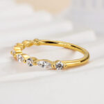 S925 Maxine Elegant Marquise Cut & Round Cut Simulated Diamond Wedding Band - Image 5