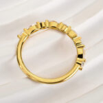 S925 Maxine Elegant Marquise Cut & Round Cut Simulated Diamond Wedding Band - Image 6