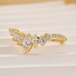 S925 Vintage Marquise Cut & Round Cut Crown-Shaped Wedding Band In Sterling Silver - Image 6