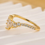 S925 Vintage Marquise Cut & Round Cut Crown-Shaped Wedding Band In Sterling Silver - Image 7