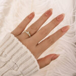 S925 Vintage Marquise Cut & Round Cut Crown-Shaped Wedding Band In Sterling Silver - Image 5