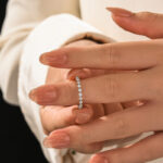 S925 Moissanite 1.2 Ct Round Cut Yellow Gold Anniversary Ring - Image 7