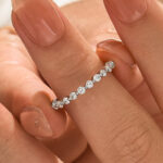 S925 Moissanite 1.2 Ct Round Cut Yellow Gold Anniversary Ring - Image 6