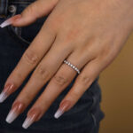 S925 Maxine Classic Full Round Cut Wedding Band - Image 2