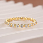 S925 Moissanite 1.2 Ct Round Cut Yellow Gold Anniversary Ring - Image 5