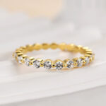 S925 Maxine Classic Full Round Cut Wedding Band - Image 4