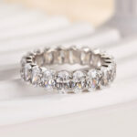 S925 Maxine Full Oval Cut Simulated Diamond Wedding Band